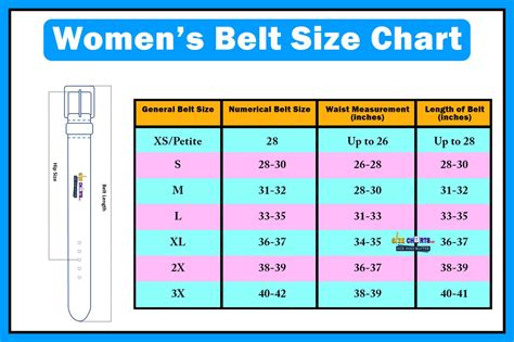 womens belts size chart